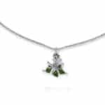 Pendentif Darius cristaux et fleurs Datura vertes – Image 3