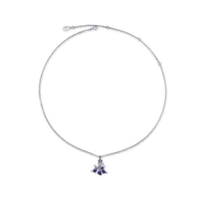 Pendentif Darius cristaux et fleurs Datura violet