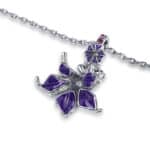 Pendentif Darius cristaux et fleurs Datura violettes – Image 2