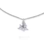Pendentif Darius cristaux et fleurs Datura blanches – Image 2