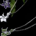 Pendentif Darius cristaux et fleurs Datura