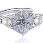 Bague Davy fleurs Datura cristaux et perles – Image 4