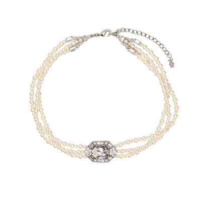 Collier Viala choker en perles nacrées et cristaux facettées collection muse moulin rouge by on aura tout vu