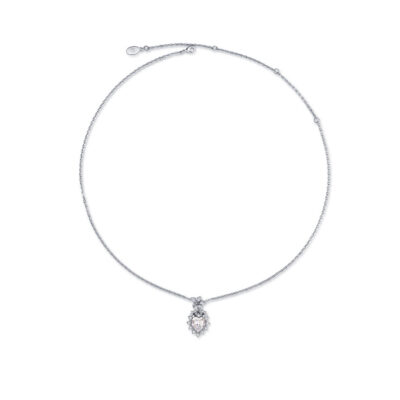 collier pour femme en forme de cœur avec strass et fleurs datura de EHz-Z x On Aura Tout Vu